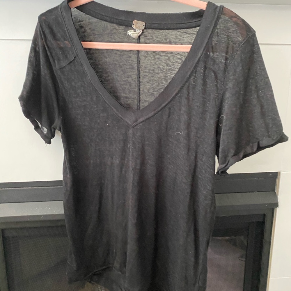 Free People Black V Neck